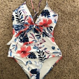 One piece floral swimsuit